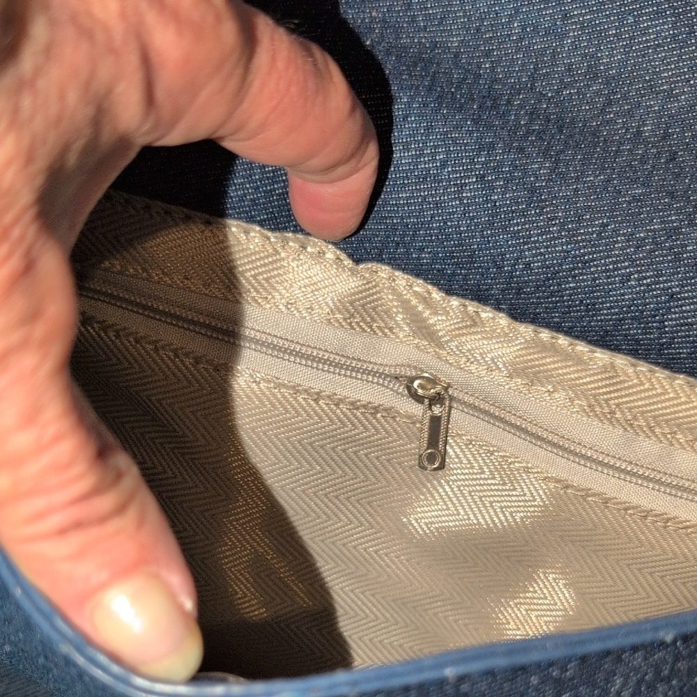 Studded Denim Chain Shoulder Bag - Picture 6 of 10